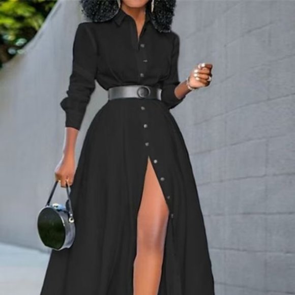 LIZ CLAIBORNE DRESSES LADIES VINTAGE (8) BUTTON CLOSURE LUXURY MAXI DRESS - Picture 3 of 16